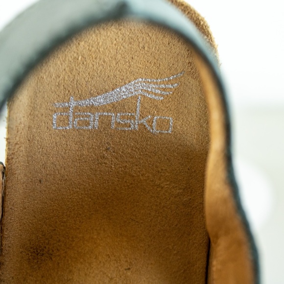 Dansko Tiana Teal Burnished Calf Leather Sandals Wedge Heel Women’s Shoes EU 36 - Picture 9 of 11